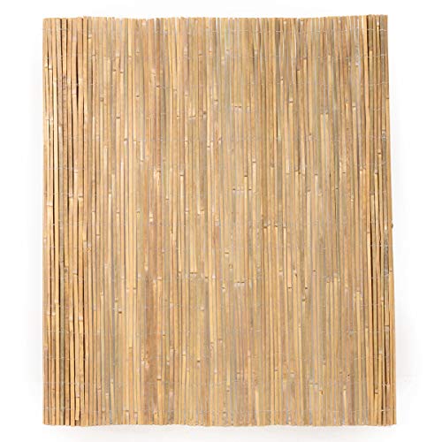 Natural Bamboo Slat Screening Privacy Fence Panel Roll (1.2m x 4m) F7224