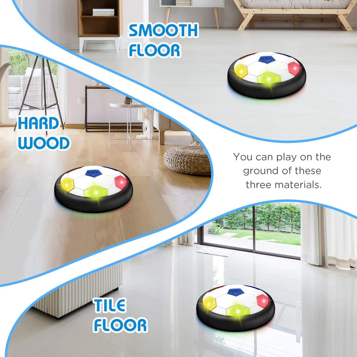 Hover Soccer Ball Toys with LED Light and Soft Foam Bumpers C337197