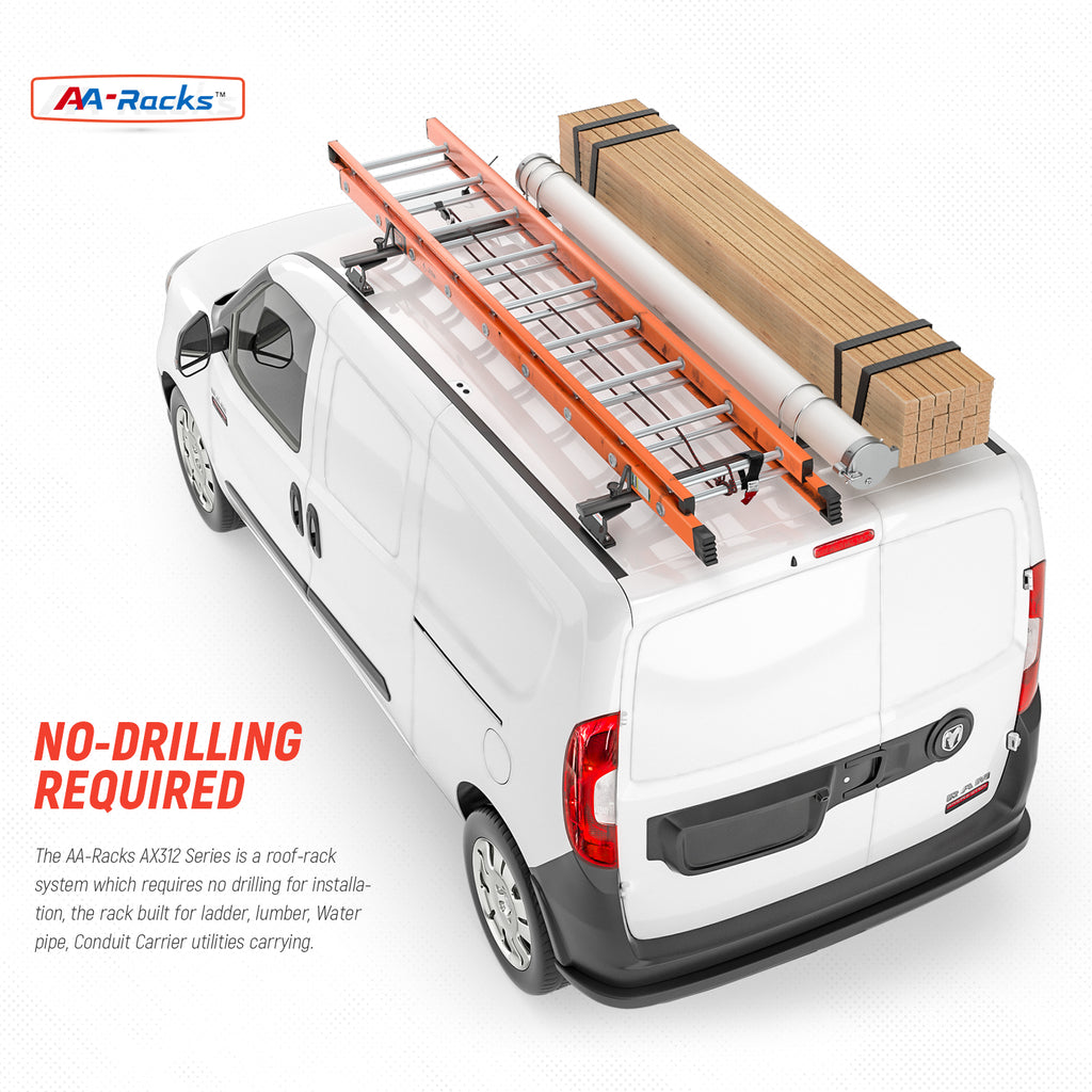 Black Aluminum 2 Bar Van Roof Rack System Y61076