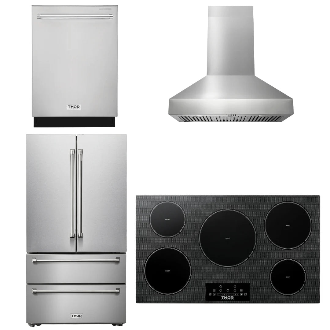 36 Induction Cooktop, Range Hood, Refrigerator, Dishwasher I220