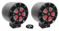 8" LED 900w 360° Swivel Black Aluminum Boat Speakers F10334