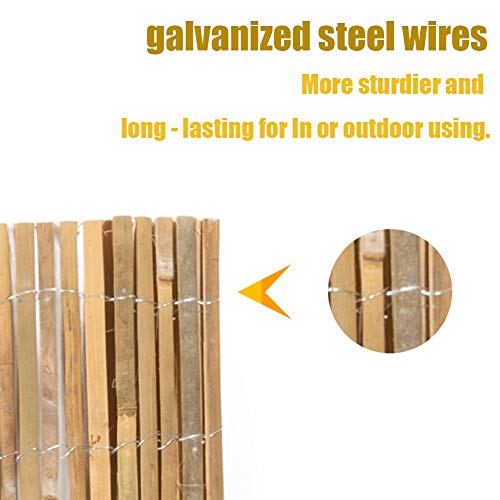 Natural Bamboo Slat Screening Privacy Fence Panel Roll (1.2m x 4m) F7224