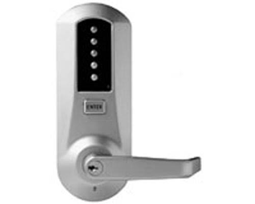 Satin Chrome Push Button Lock with Lever I3729