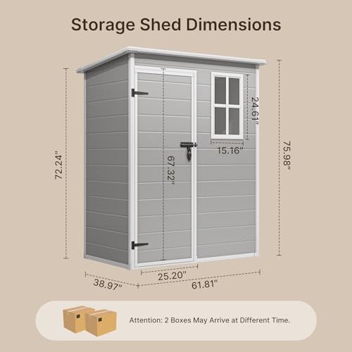 Grey Resin Storage Shed with Floor T46032