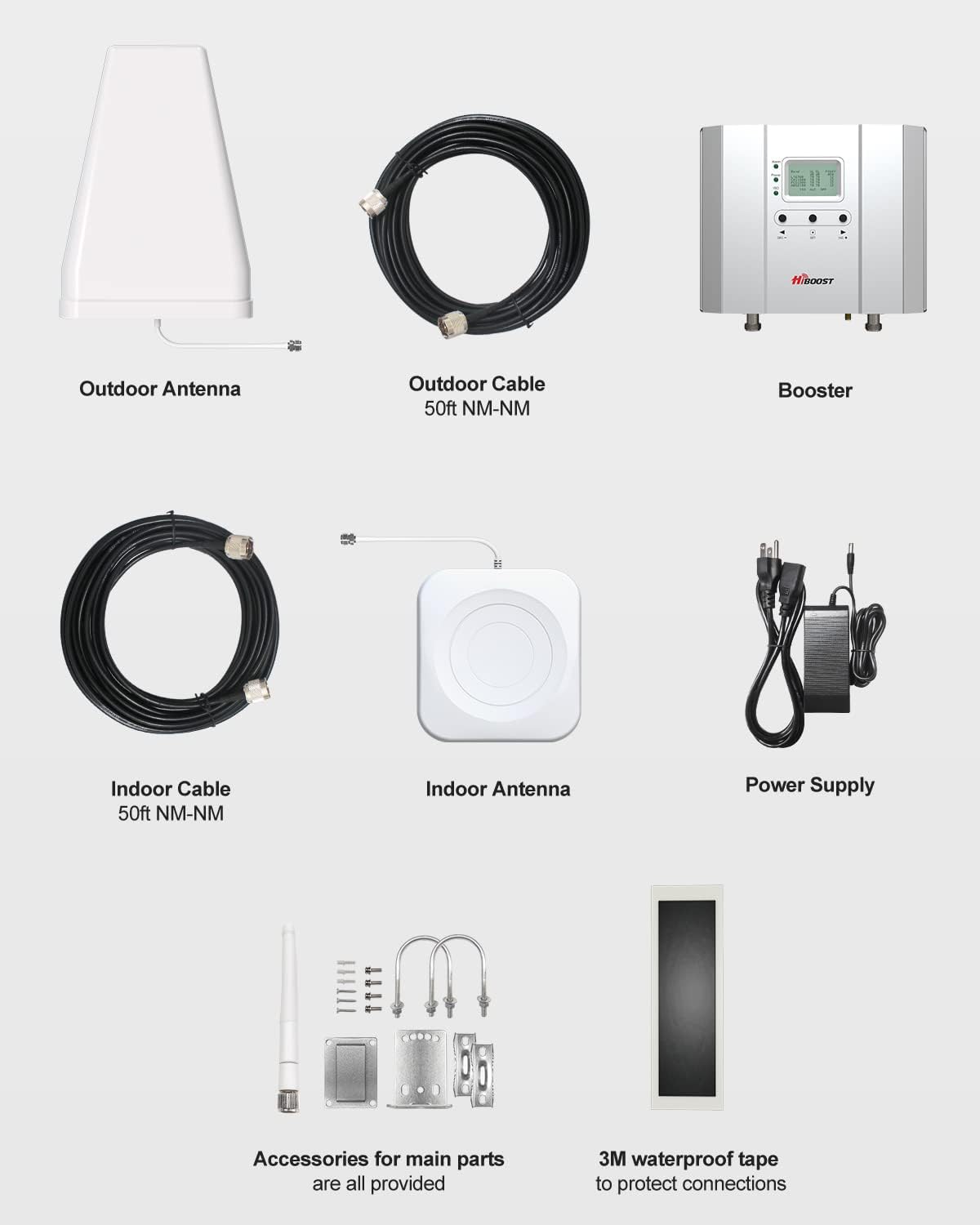 Cell Phone Signal Booster up to 15,000 sq ft 5G 4G LTE J201233
