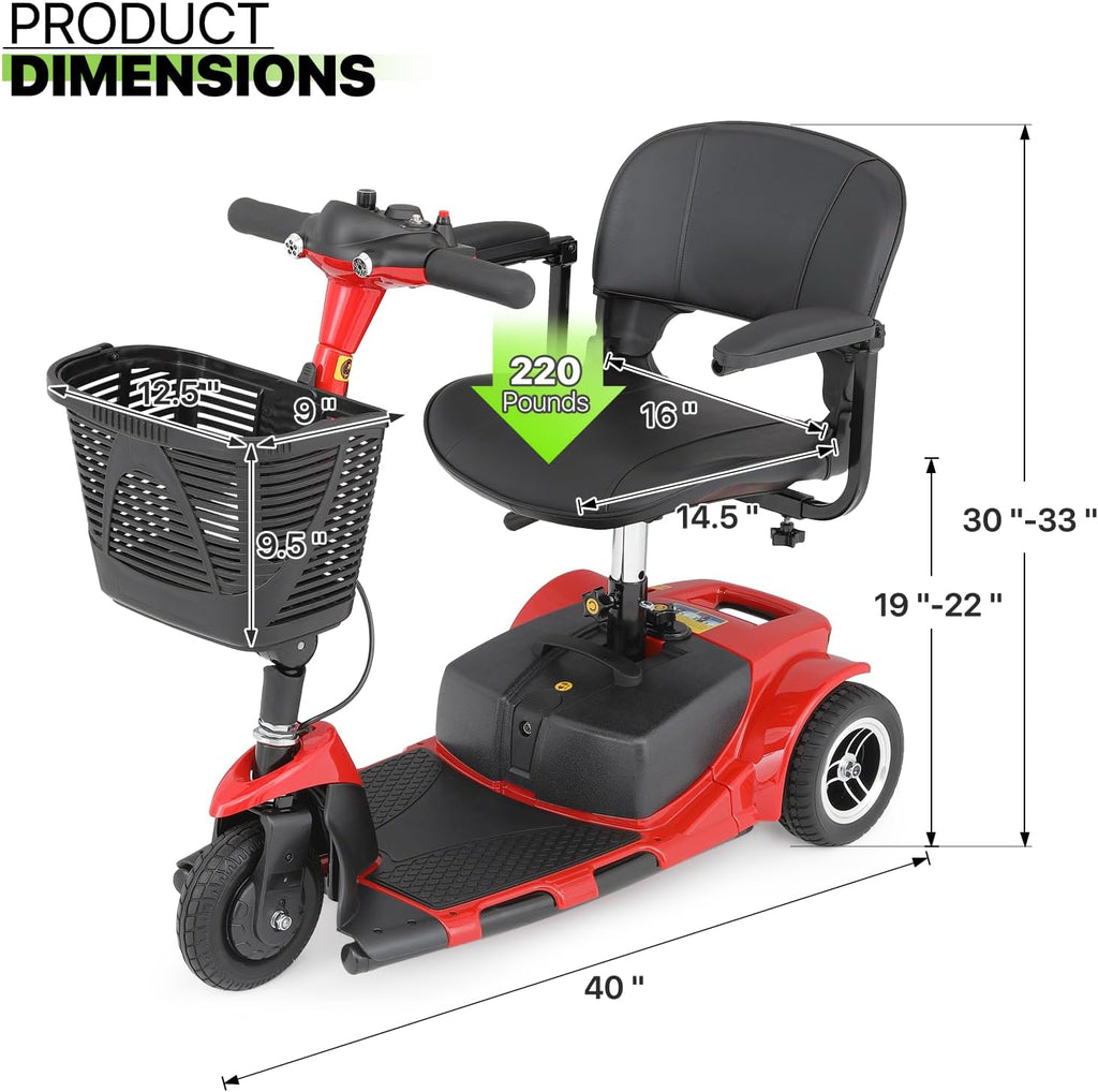 3-Wheel Folding Mobility Scooter V728