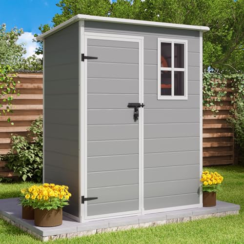 Grey Resin Storage Shed with Floor T46032