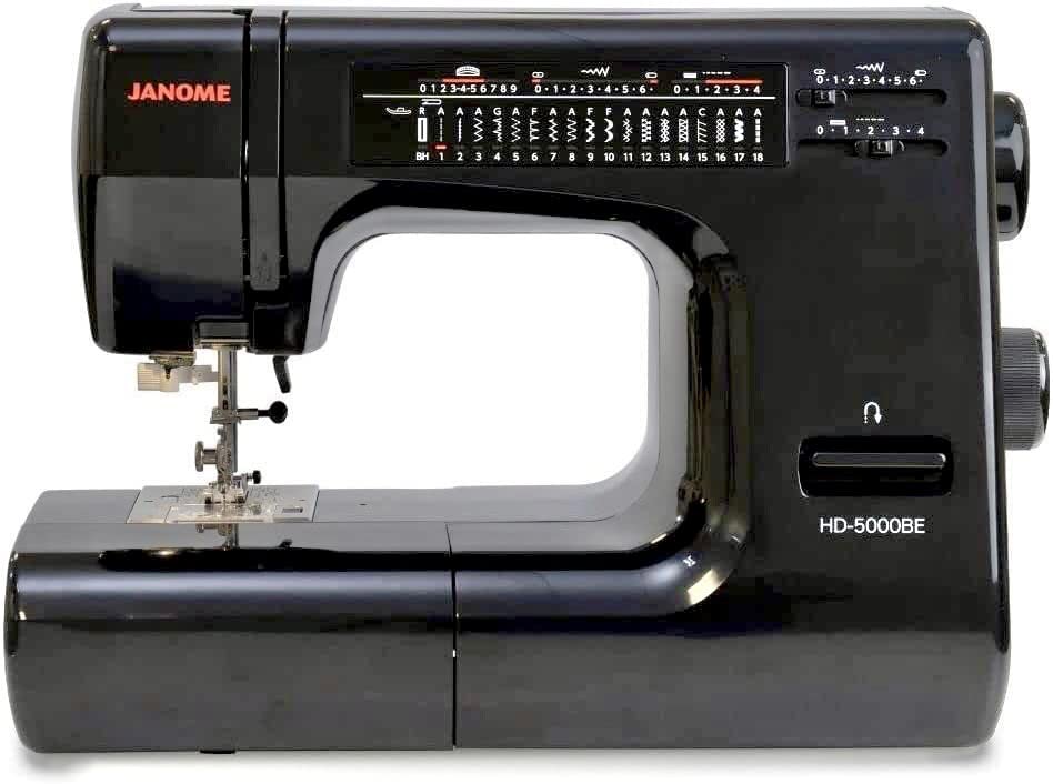 Heavy-Duty Sewing Machine with Aluminum Body, 18 Stitches, Free Arm, Built-In Needle Threader H724