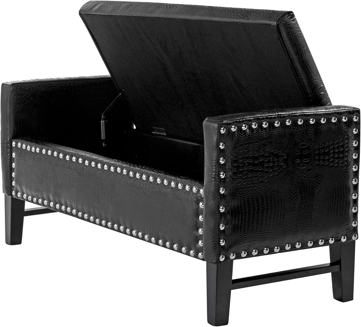 Light Grey Linen Storage Bench C87853