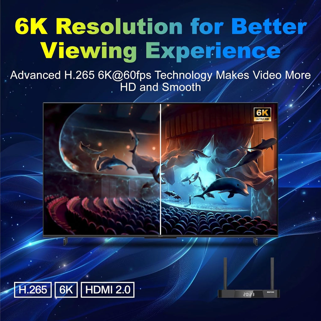 TV Box with 4GB RAM + 32GB ROM, Dual Band Wifi, Voice Remote D51758