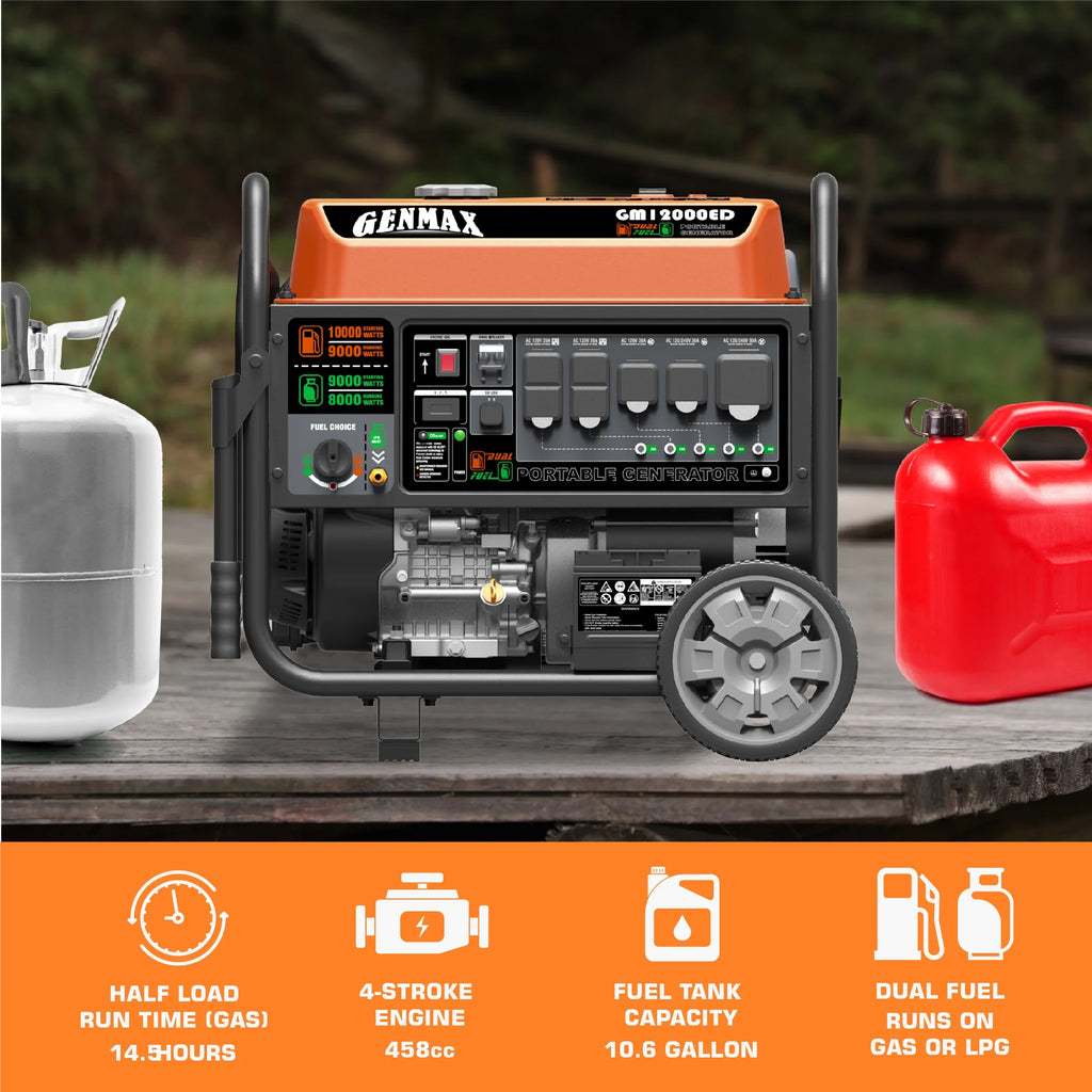 Dual Fuel Portable Generator 12000 Watt Electric Start F8331