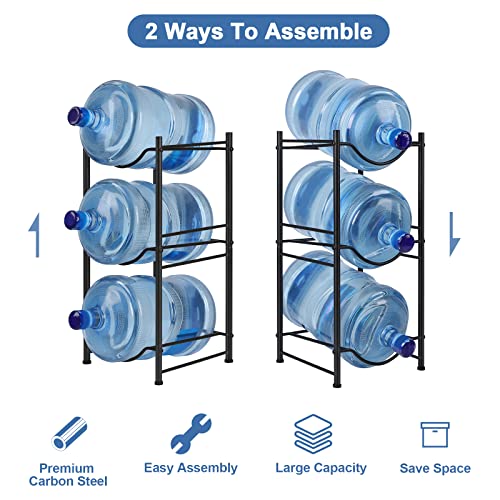Black 3 Tier Heavy Duty Water Jug Storage Rack Y474551