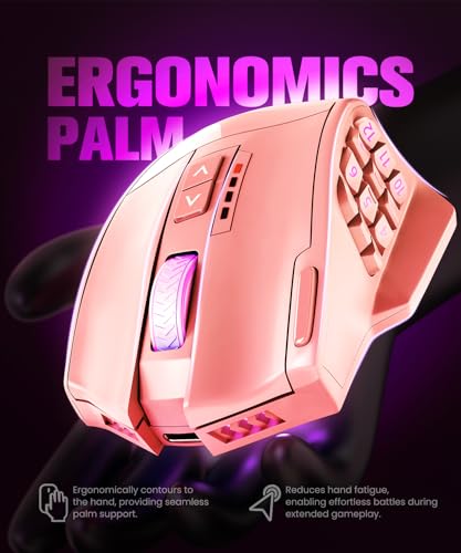 RGB Wireless MMO Gaming Mouse, 16,000 DPI Optical Sensor, 16 Programmable Buttons M34866