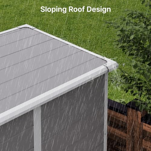Grey Resin Storage Shed with Floor T46032