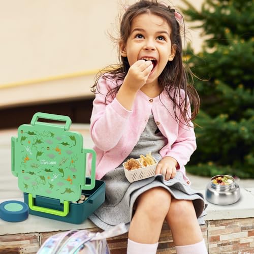 Green Insulated 4 Compartment Bento Box X50658