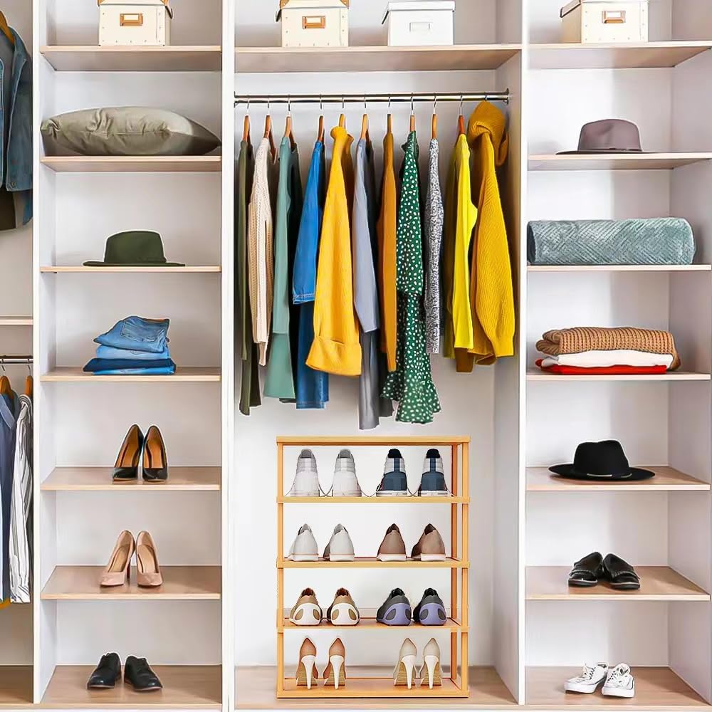 5 Tier Narrow Bamboo Shoe Rack W62932