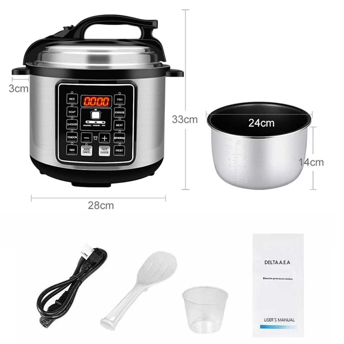 5L Electric Pressure Cooker D3862
