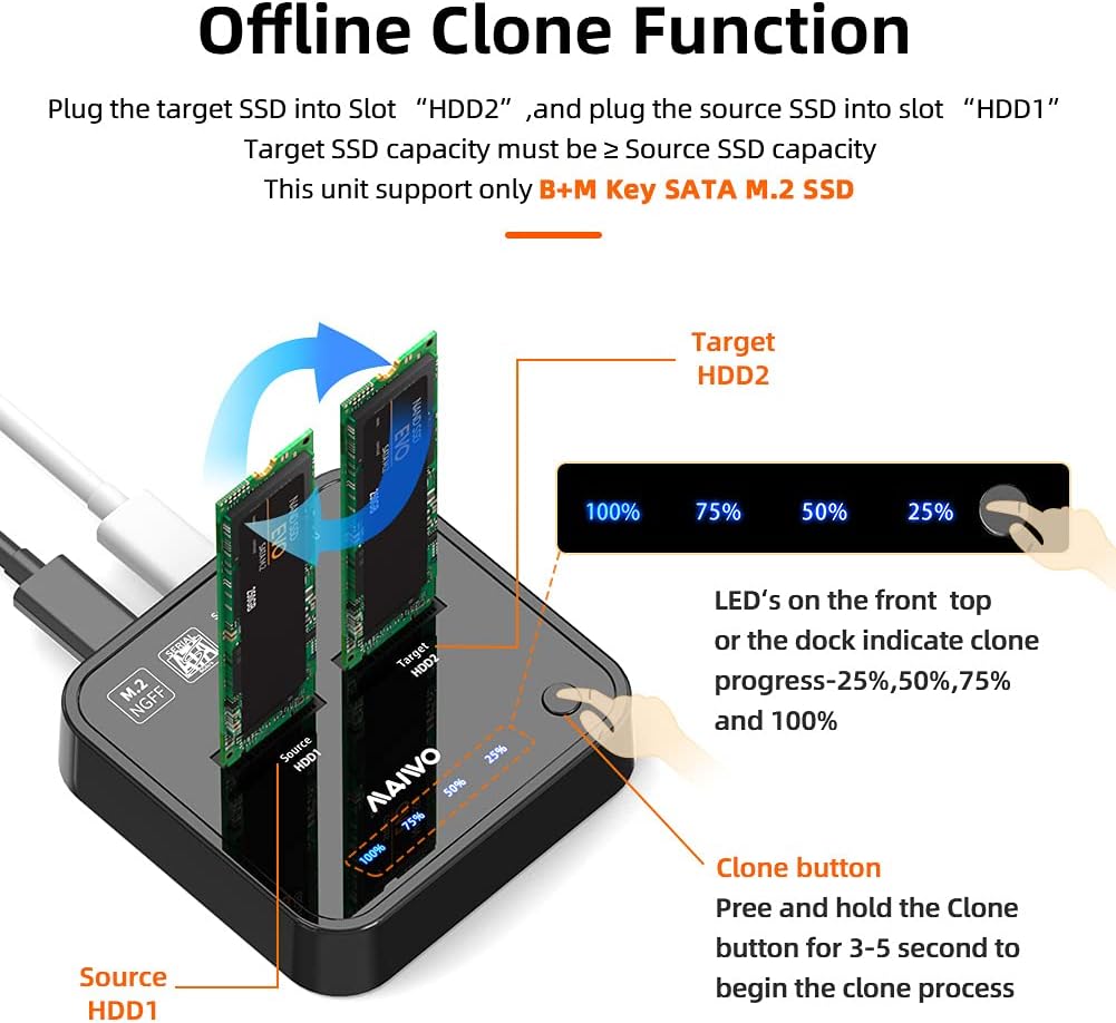 2 Bay M.2 SATA Docking Station V1205