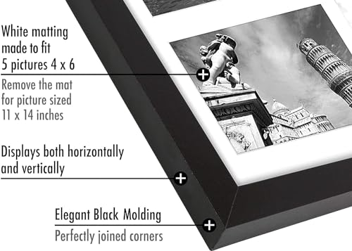 11x14 Collage Picture Frame with Shatter-Resistant Glass - Black R1360