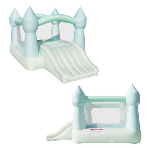 Pastel Bouncy Castle with Slide, 12 ft L x 9 ft W x 7 ft H, UL Blower Included U10361