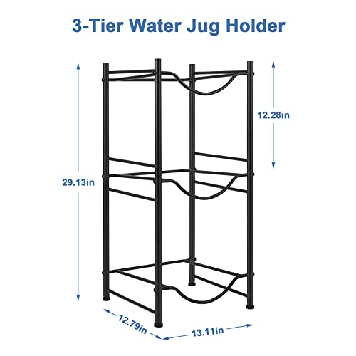 Black 3 Tier Heavy Duty Water Jug Storage Rack Y474551