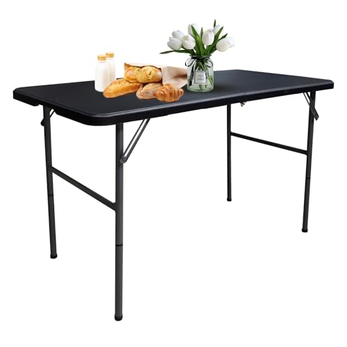 Black 4FT Square Plastic Folding Table H770502