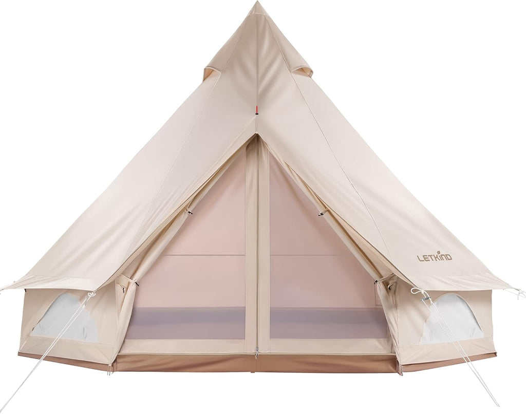 Canvas Tent with Stove Jack, 4 Season Waterproof Cotton Bell Tent Y821
