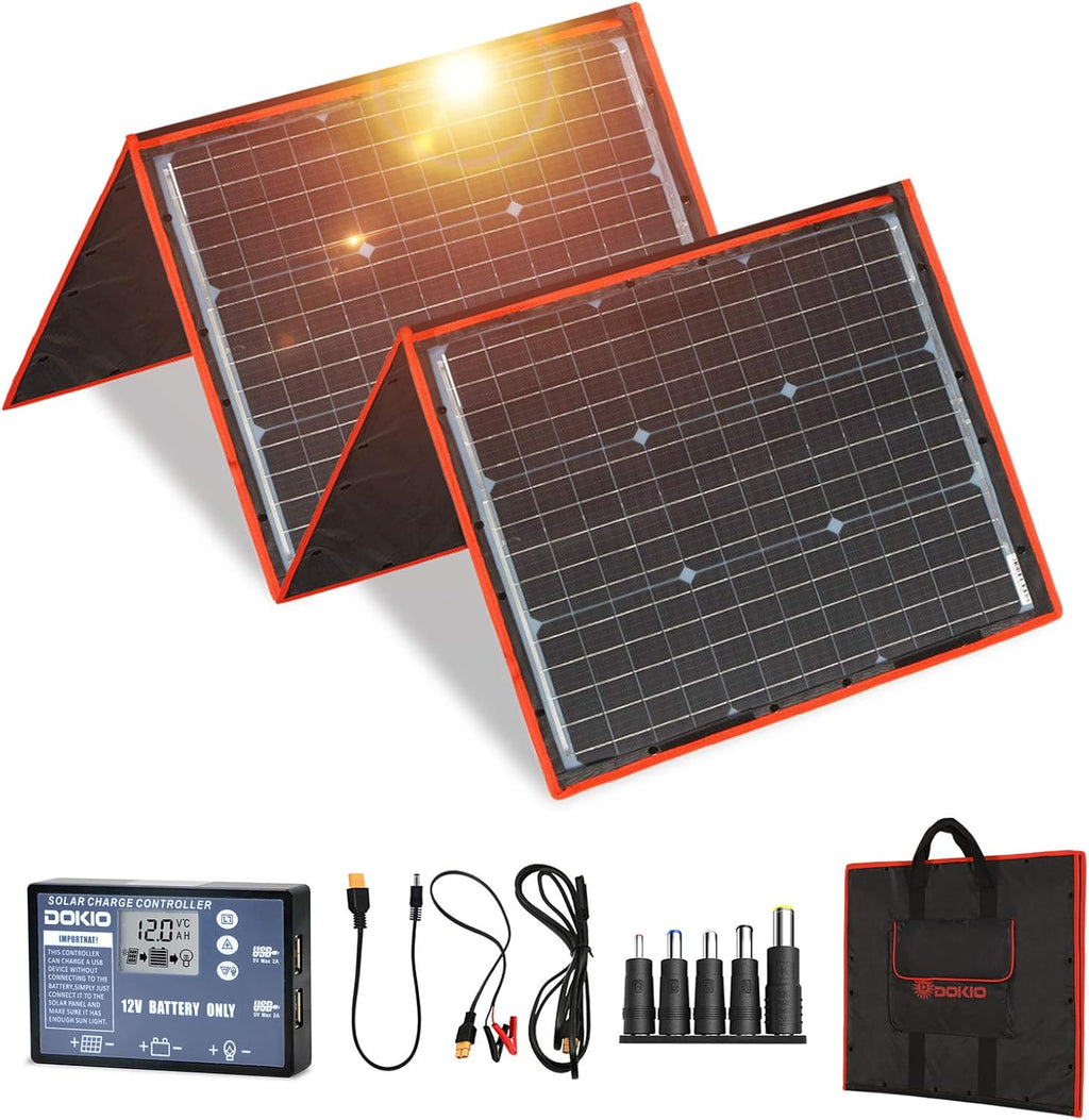 160W 18V Portable Solar Panel Kit with 2 USB Outputs I707856