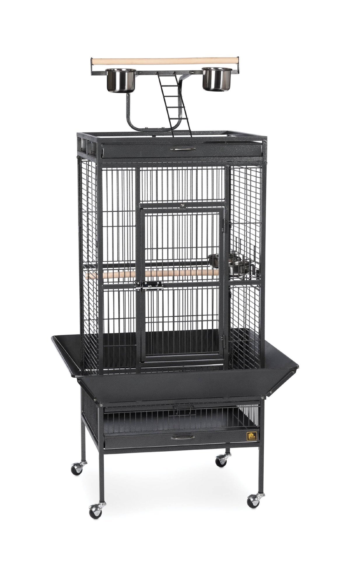 Black Wrought Iron Parrot Bird Cage T34910