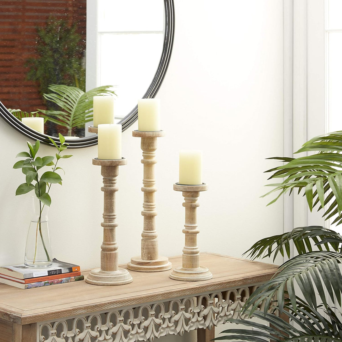Brown Candle Holder S/3 B841536