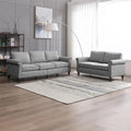 2 Piece Soft Sofa Loveseat Set, Light Grey V930279