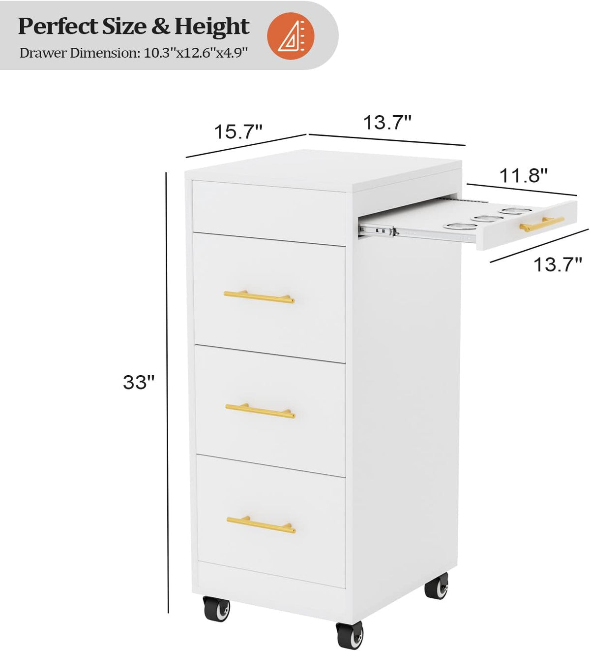 Wood Salon Trolley Cart with Wheels U4398