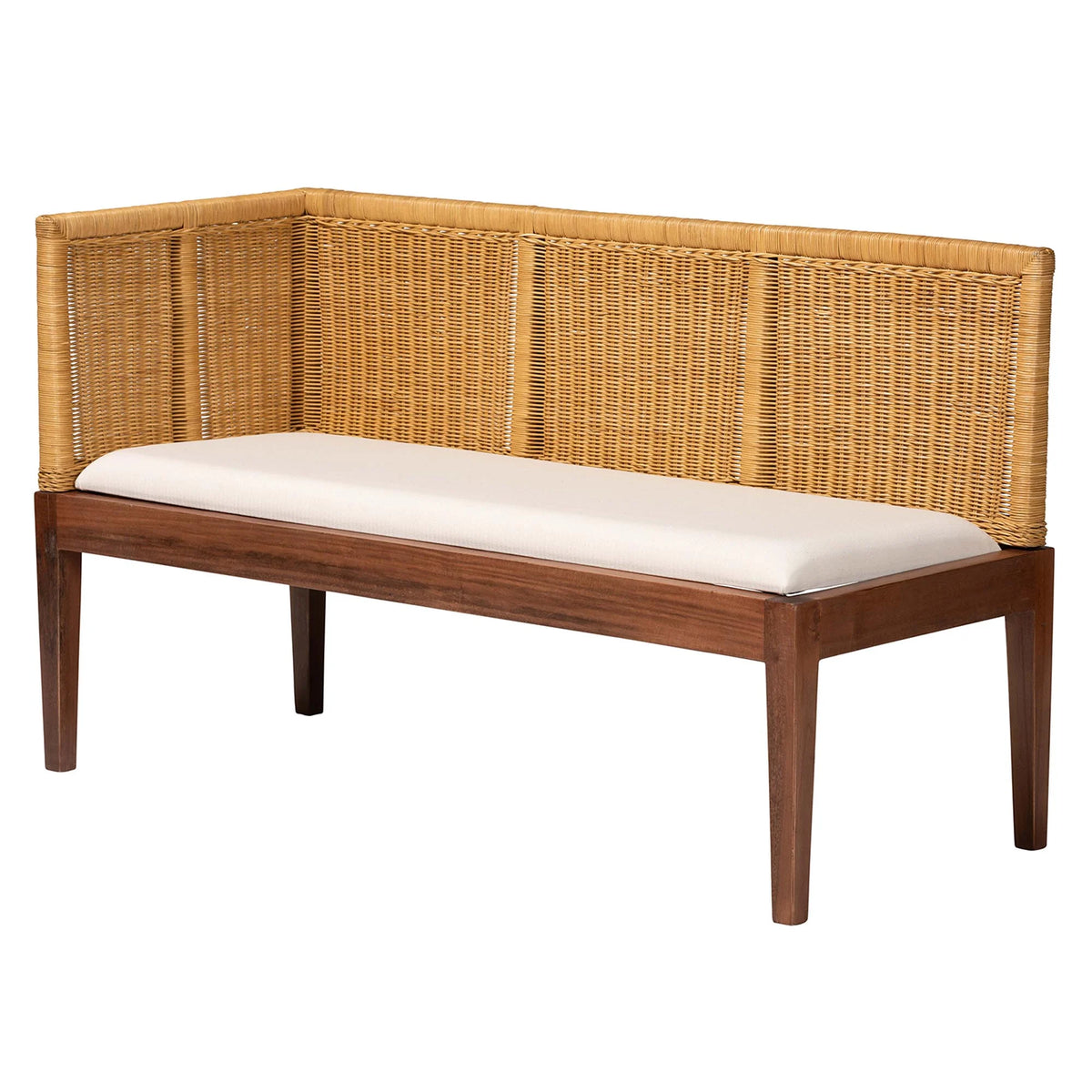 2-Piece Brown Boho Dining Banquette Set Q1026