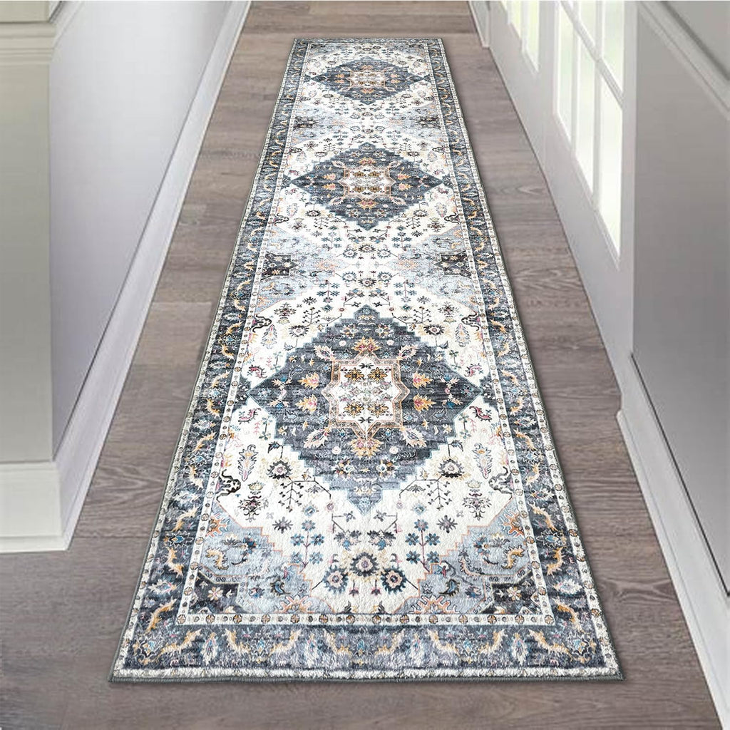 Washable Runner Rug with Rubber Backing X968