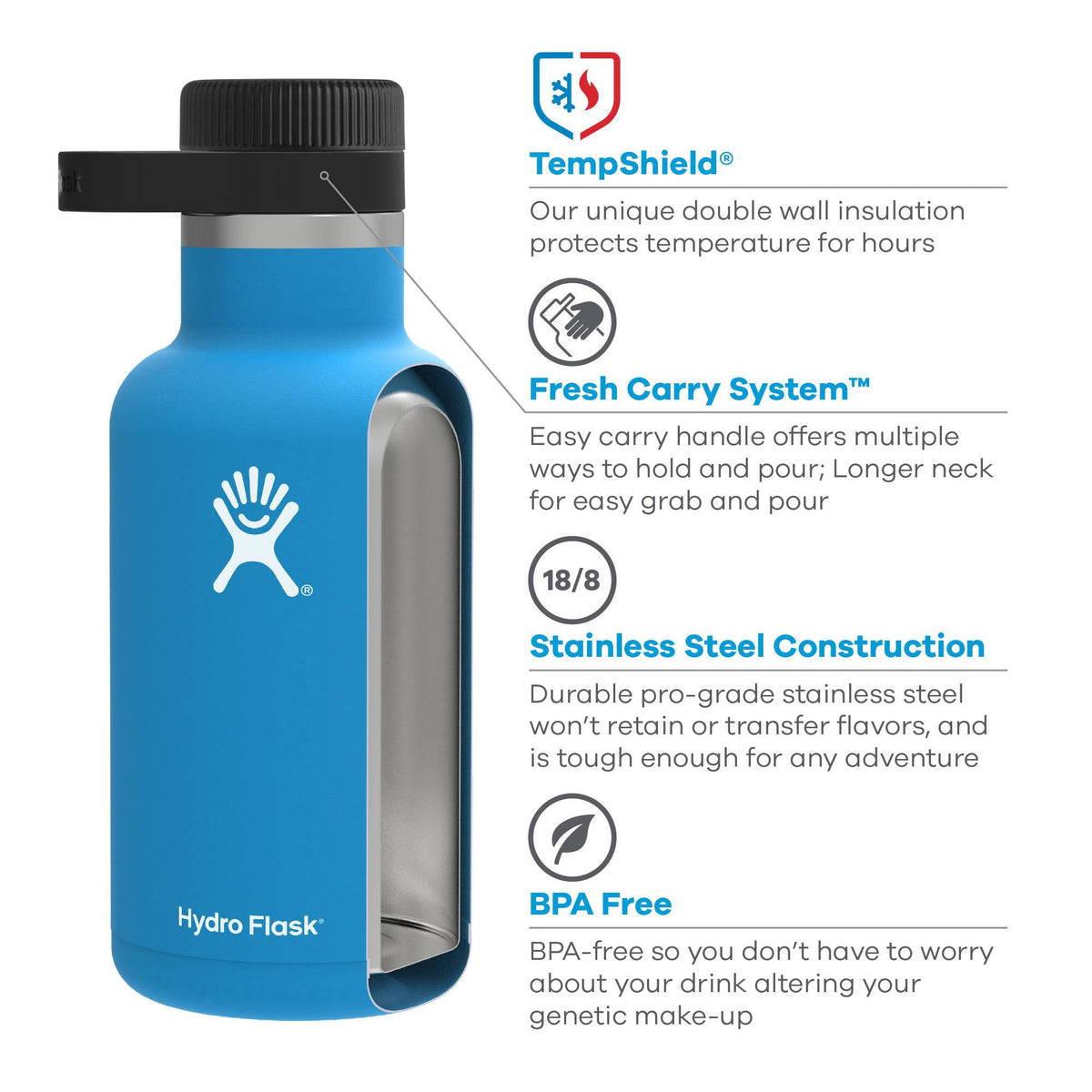 32 oz Beer Growler Graphite C899
