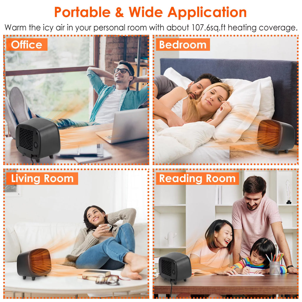 900W Electric PTC Ceramic Heater with Overheating Tip Over Protection R266817