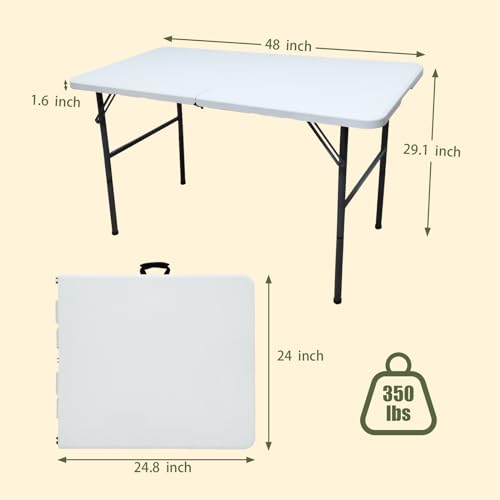 Black 4FT Square Plastic Folding Table H770502