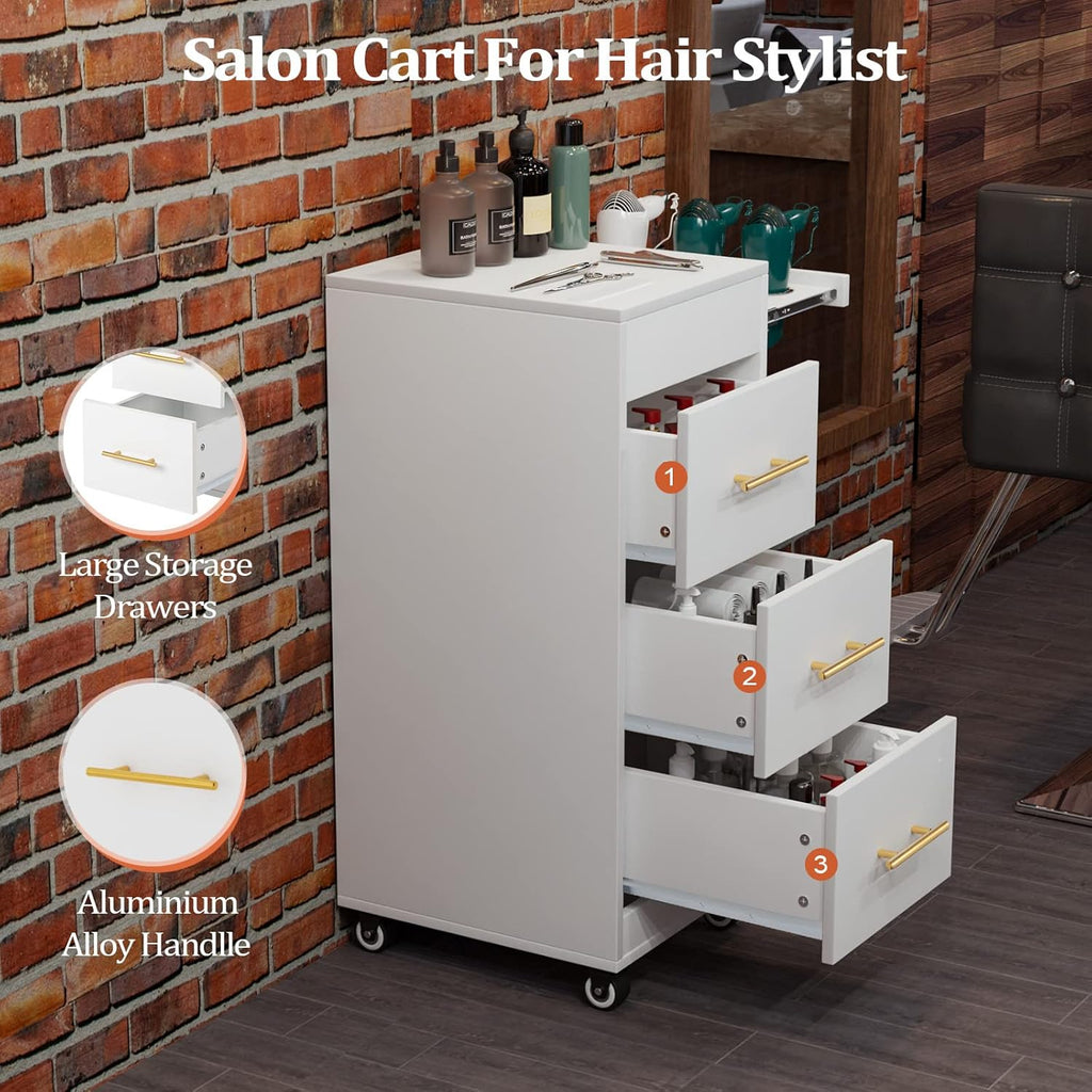 Wood Salon Trolley Cart with Wheels U4398