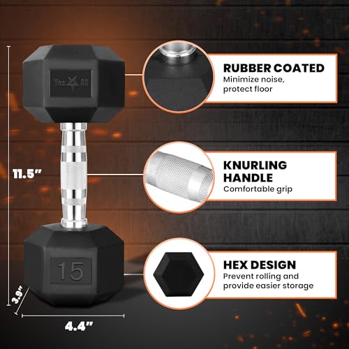 Chrome Rubber Grip Encased Hex Dumbbells 10-30 LBS Pair W6712