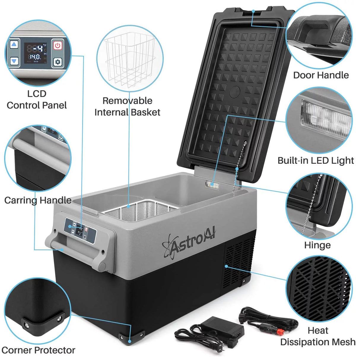 37 Quart Portable Refrigerator Freezer 12/24V DC 100/240V AC U5142