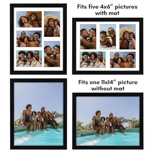 11x14 Collage Picture Frame with Shatter-Resistant Glass - Black R1360