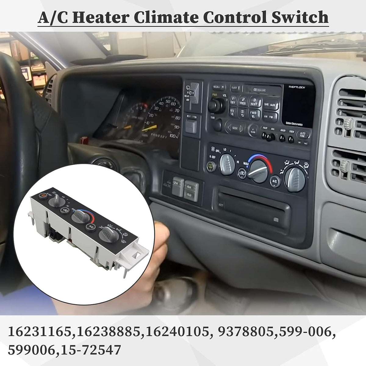 A/C Heater Climate Control Panel with Rear Defogger Pack of 2 T350