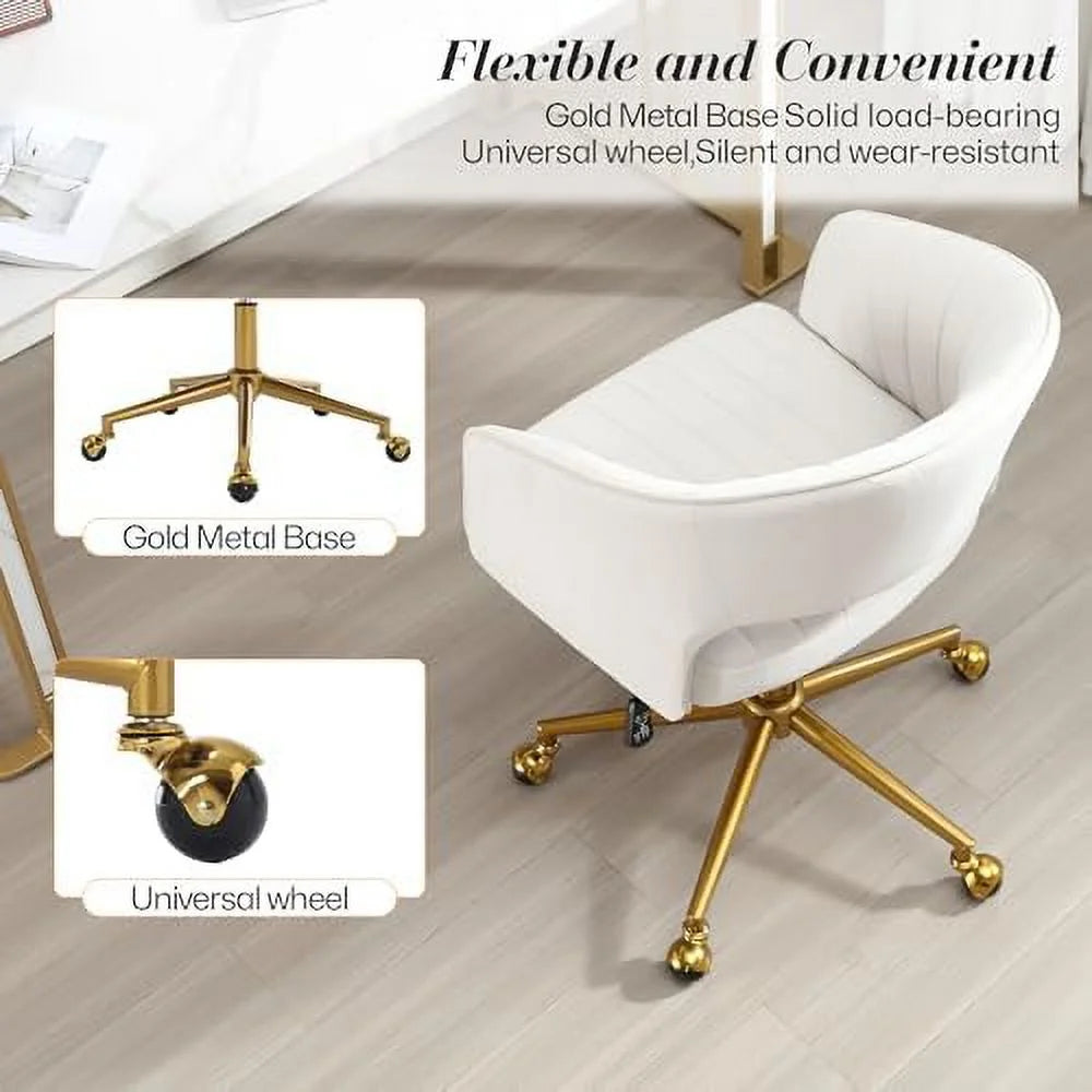 Velvet Height Adjustable Swivel Desk Chair U35283