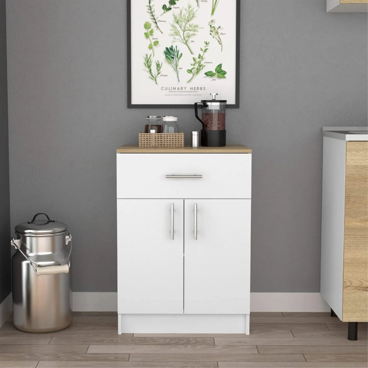 Light Oak White Kitchen Pantry Cabinet F246