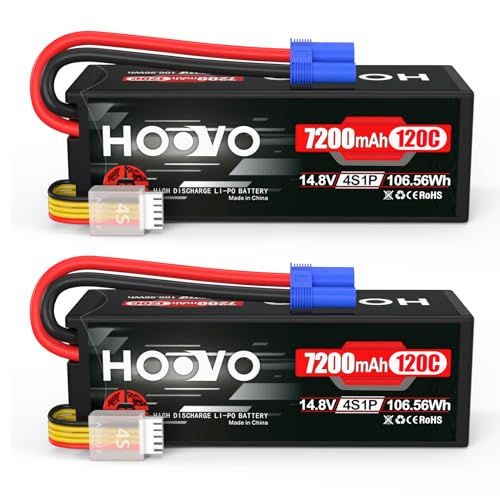 7.4V 70C 6200mAh 2S Lipo Battery Hard Case with Plug 2 Packs U2425