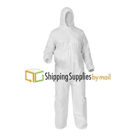 White Disposable Coverall with Elastic Cutoff, 50 Pieces K418