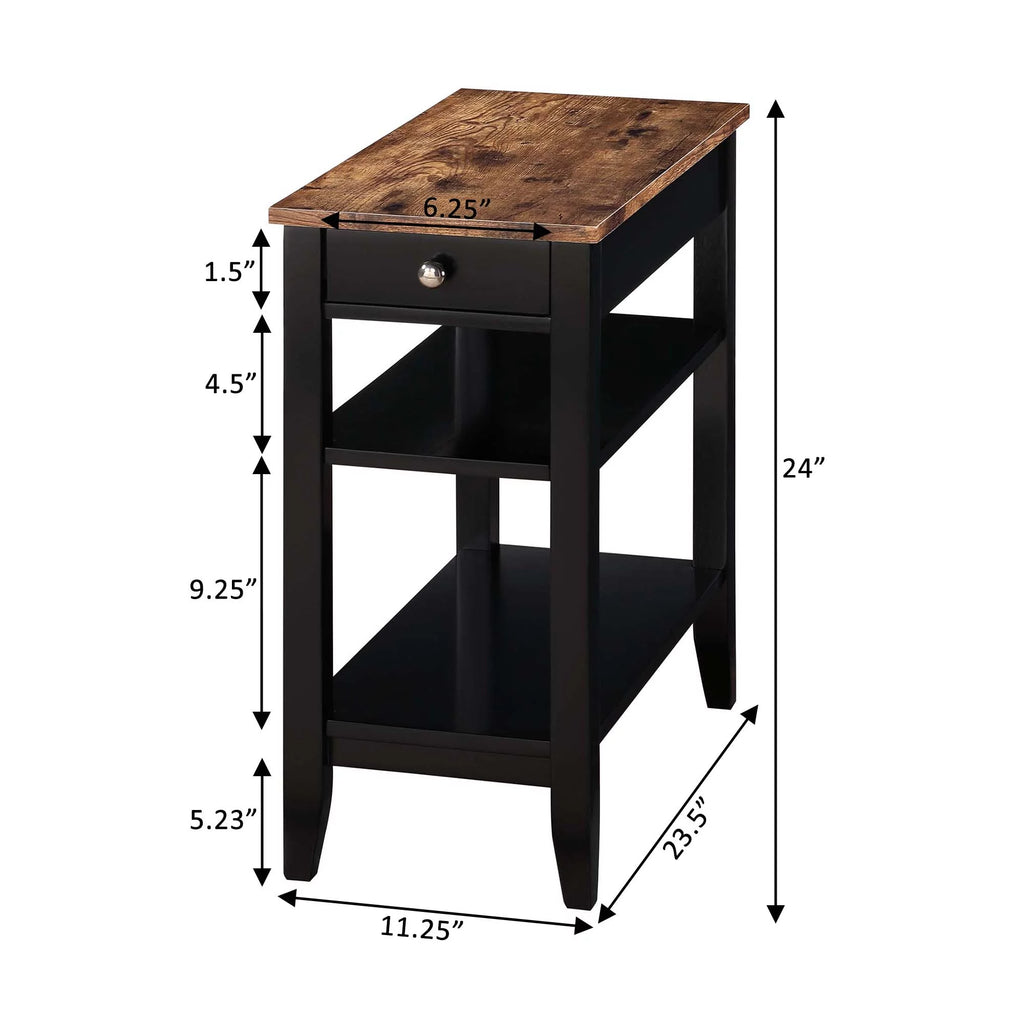 1 Drawer End Table with Shelves W240