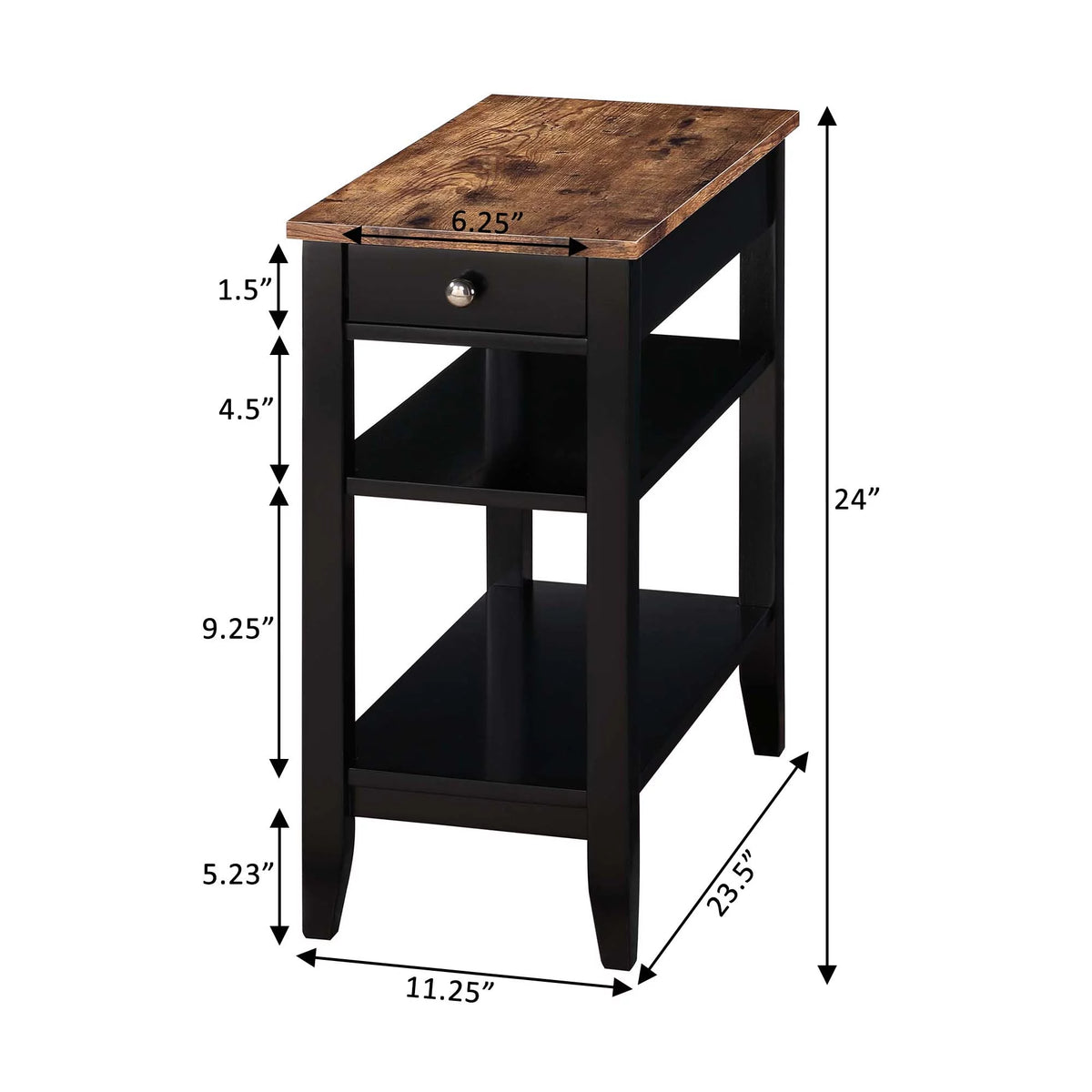 1 Drawer End Table with Shelves W240