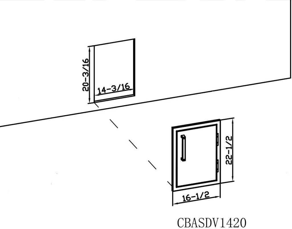 Vertical Stainless Steel Single Door K45337