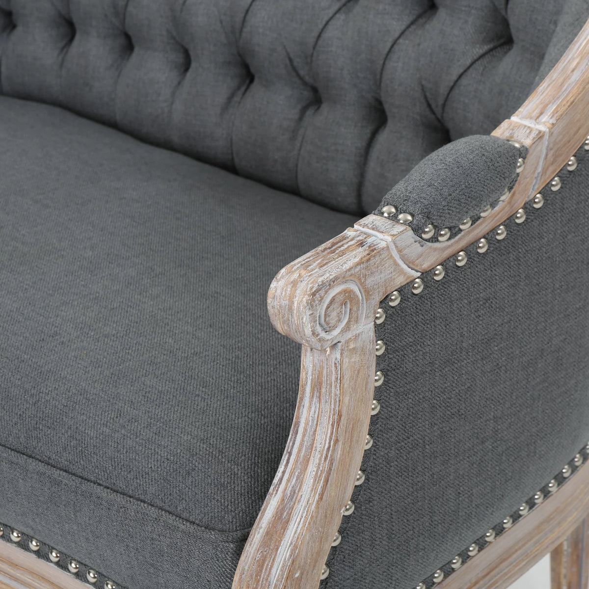 Dark Gray Fabric Loveseat P702661